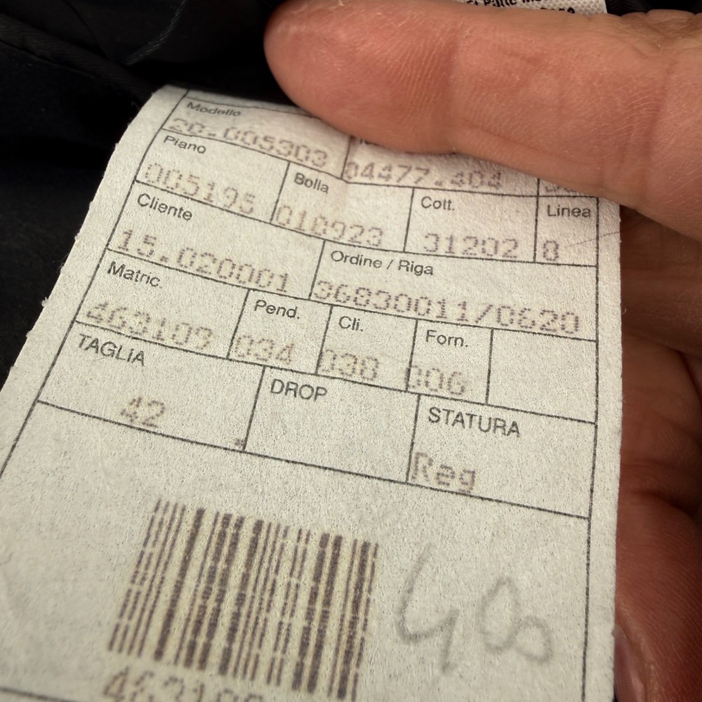 Donna Karan Signature‎ Mens Charcoal Grey Wool Herringbone 3-Button Italy 42 R - Picture 11 of 13